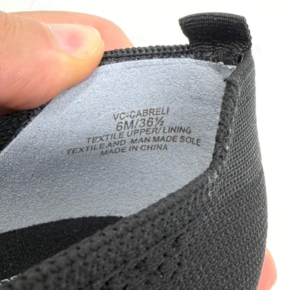 Vince Camuto Cabreli Black Knit Slip On Sneakers Womens 6M Washable Shoes - Picture 7 of 8